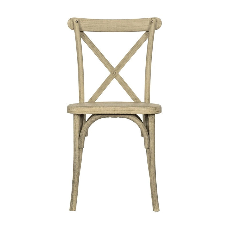 Chaise à dossier croisé en résine aspect bois de qualité commerciale pour intérieur/extérieur - 48,9 cm L x 50,2 cm P x 89,5 cm H
