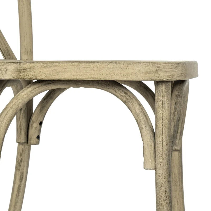 Chaise à dossier croisé en résine aspect bois de qualité commerciale pour intérieur/extérieur - 48,9 cm L x 50,2 cm P x 89,5 cm H