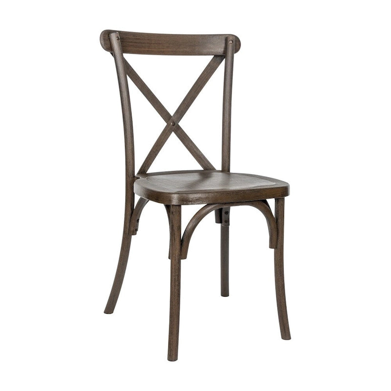 Chaise à dossier croisé en résine aspect bois de qualité commerciale pour intérieur/extérieur - 48,9 cm L x 50,2 cm P x 89,5 cm H