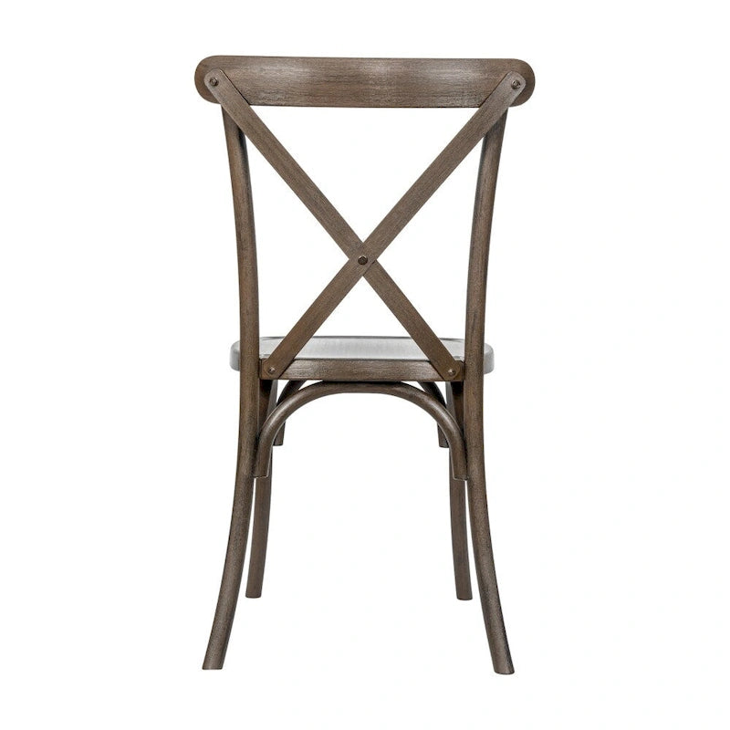 Chaise à dossier croisé en résine aspect bois de qualité commerciale pour intérieur/extérieur - 48,9 cm L x 50,2 cm P x 89,5 cm H