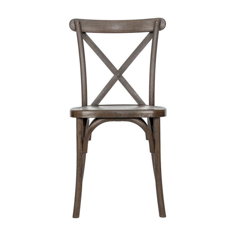 Chaise à dossier croisé en résine aspect bois de qualité commerciale pour intérieur/extérieur - 48,9 cm L x 50,2 cm P x 89,5 cm H