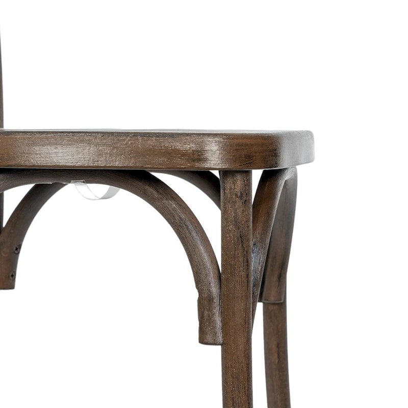 Chaise à dossier croisé en résine aspect bois de qualité commerciale pour intérieur/extérieur - 48,9 cm L x 50,2 cm P x 89,5 cm H