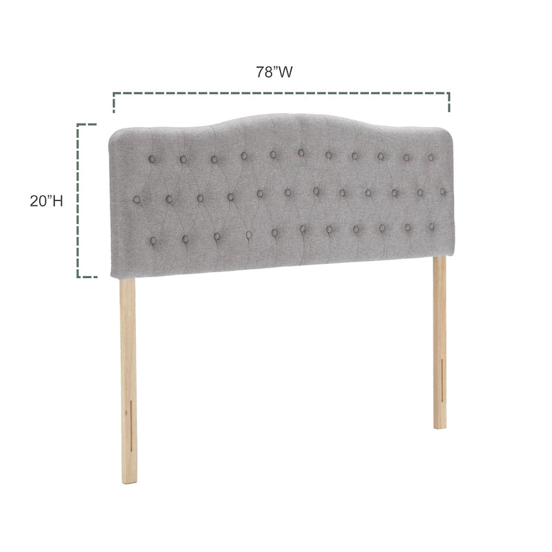 Tête de lit King Size rembourrée, capitonnée de losanges boutonnés avec hauteur réglable, en tissu de lin